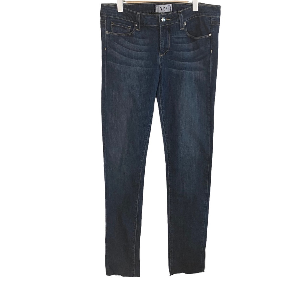 Paige Peg Skinny Jeans Dark Blue Sz 28